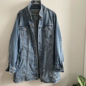 Torrid Longline Oversized distressed medium wash Denim Jacket